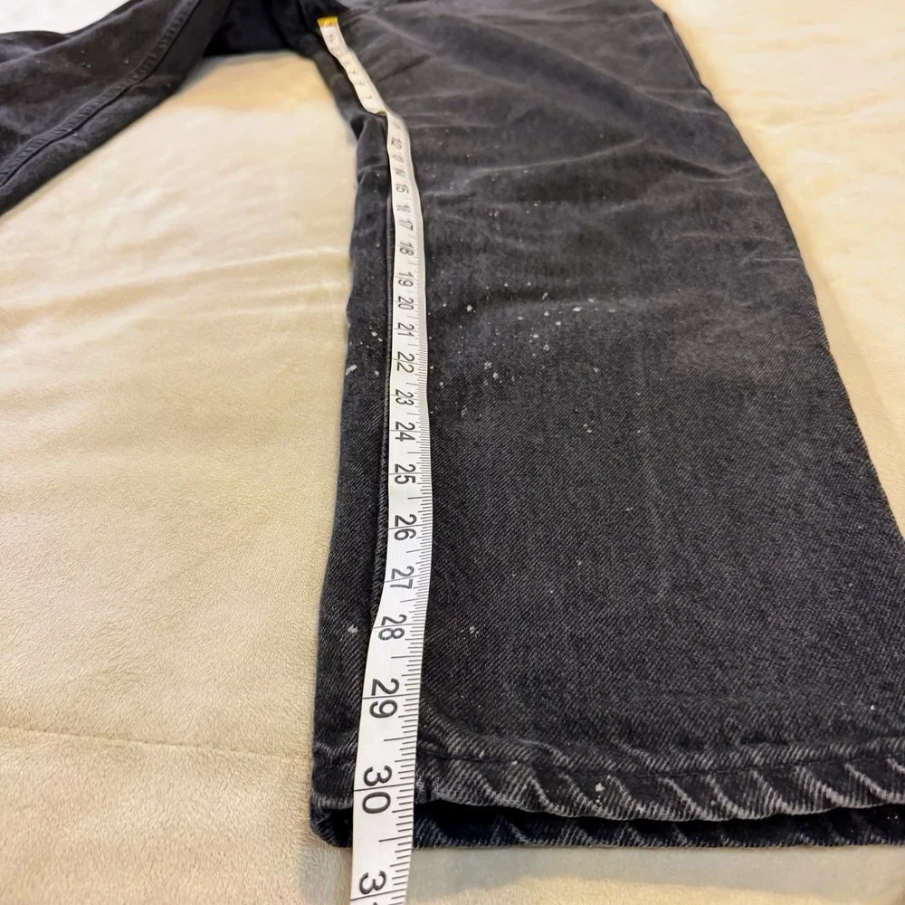 Levi's 550 Jeans Orange Tab 34x30 Black Relaxed Fit Tapered USA Paint Splatter